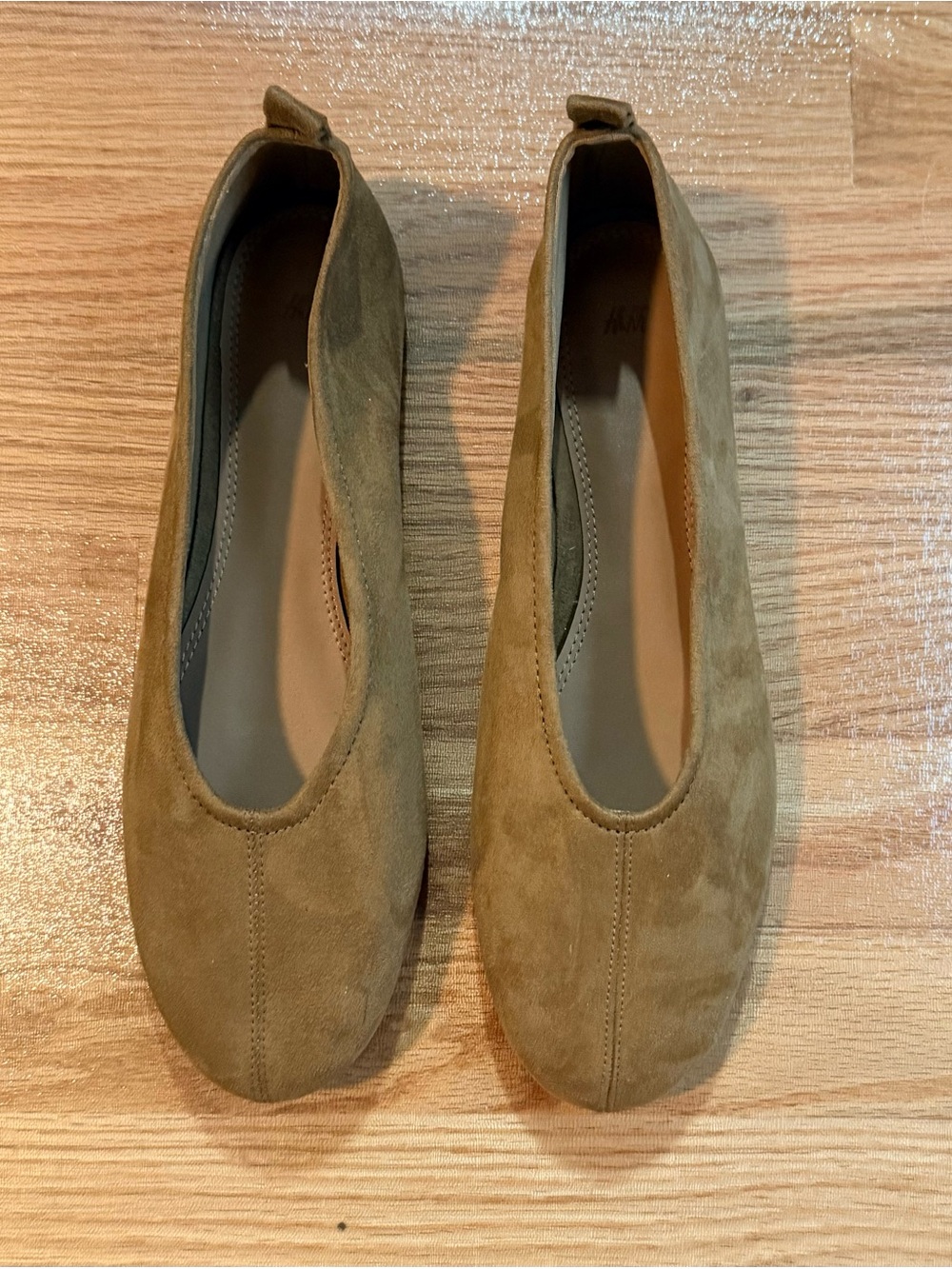 H&M Women's Suede Ballet Flats in Brown